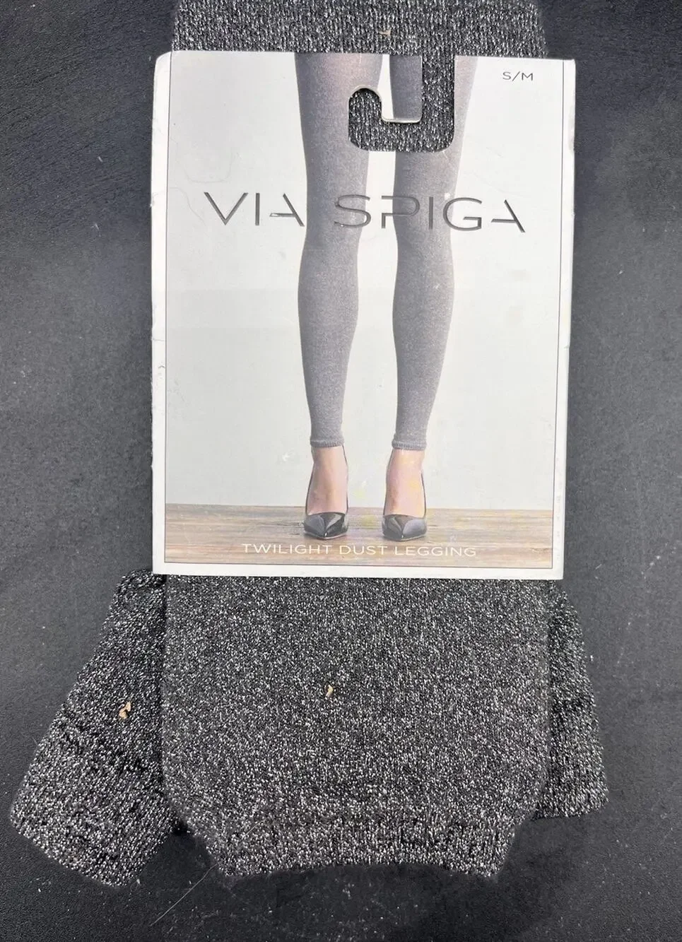 Via Spiga Tights Smoke Gray Size S/M NWT Twilight Dust Pattern New